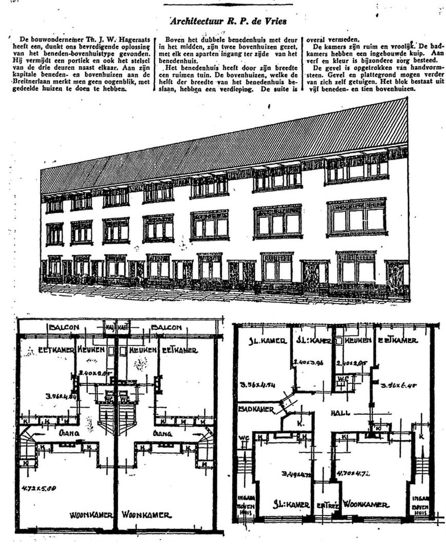 Noot. Advertentie het nieuwsblad Het Vaderland over de beneden- en bovenwoning